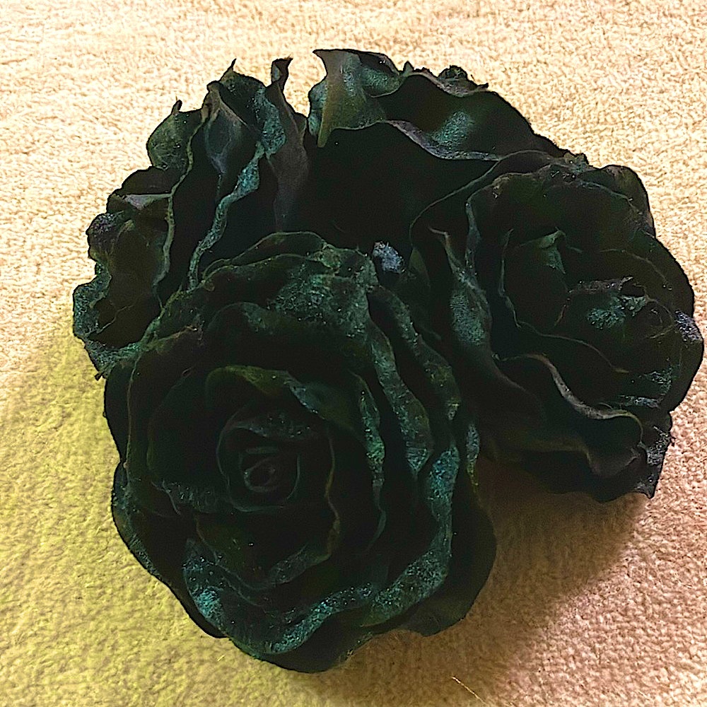 Chic Black Velvet Floral Accessory 4 for $12